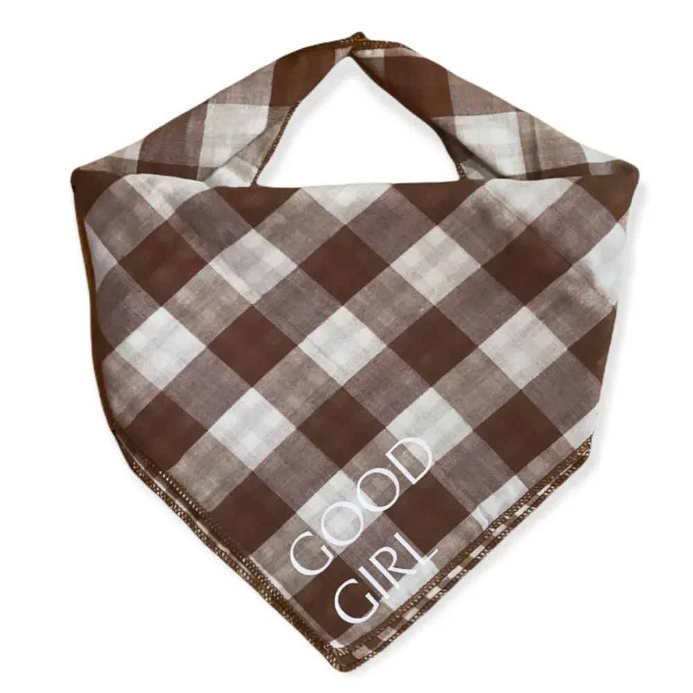 NWT Wool + Pepper Co. Good Girl Reversible Flannel Dog Bandana